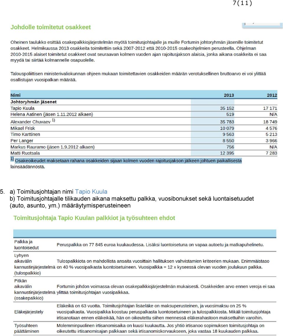 Toimitusjohtajalle tilikauden aikana maksettu