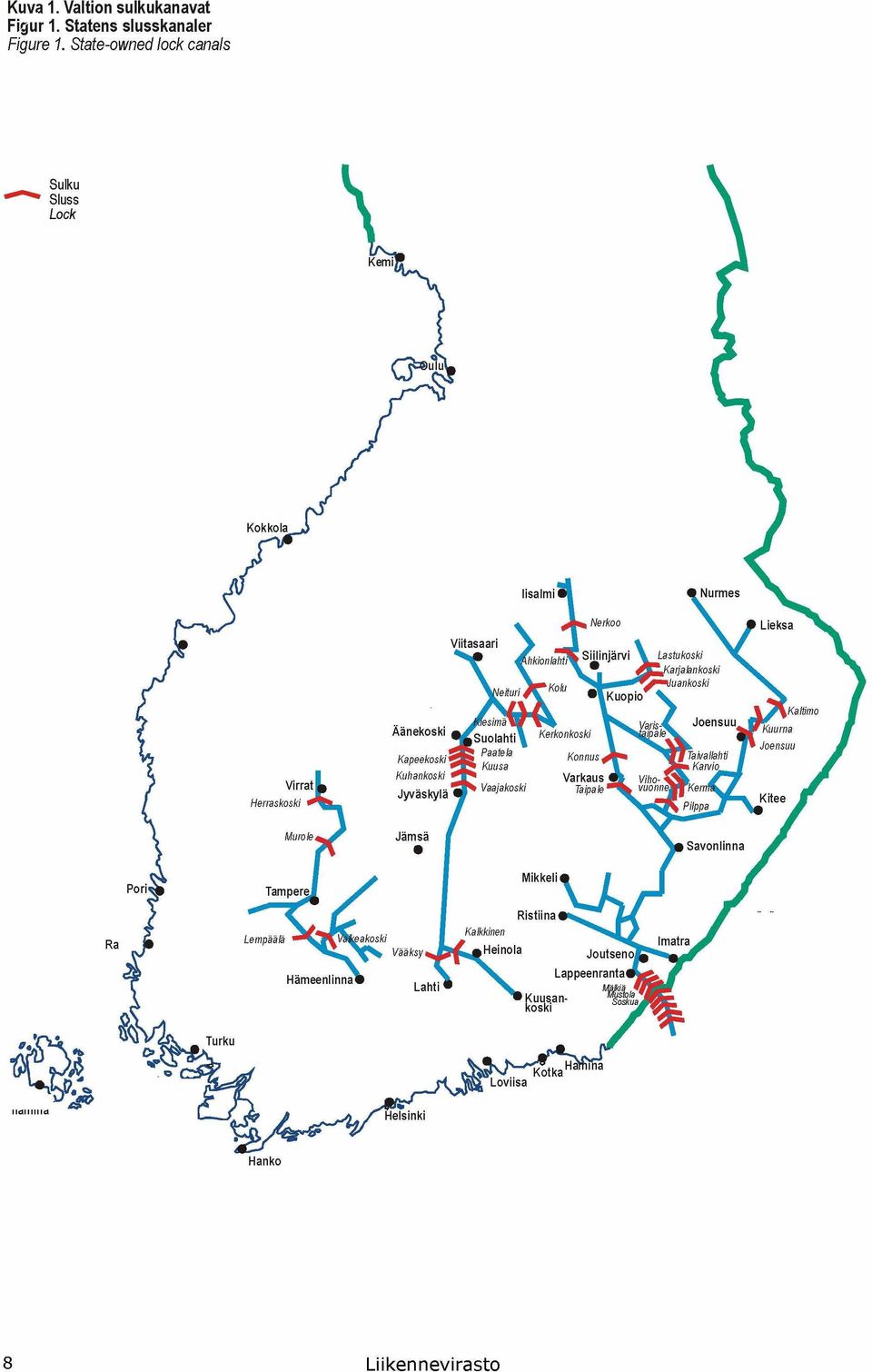 State-owned lock canals Sulku Sluss Lock $Vaasa n fli Rauma
