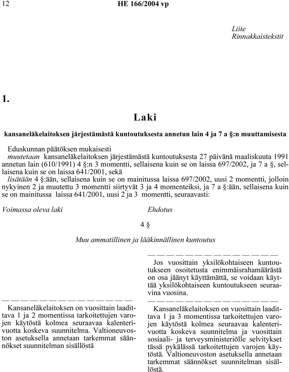 maaliskuuta 1991 annetun lain (610/1991) 4 :n 3 momentti, sellaisena kuin se on laissa 697/2002, ja 7 a, sellaisena kuin se on laissa 641/2001, sekä lisätään 4 :ään, sellaisena kuin se on mainitussa