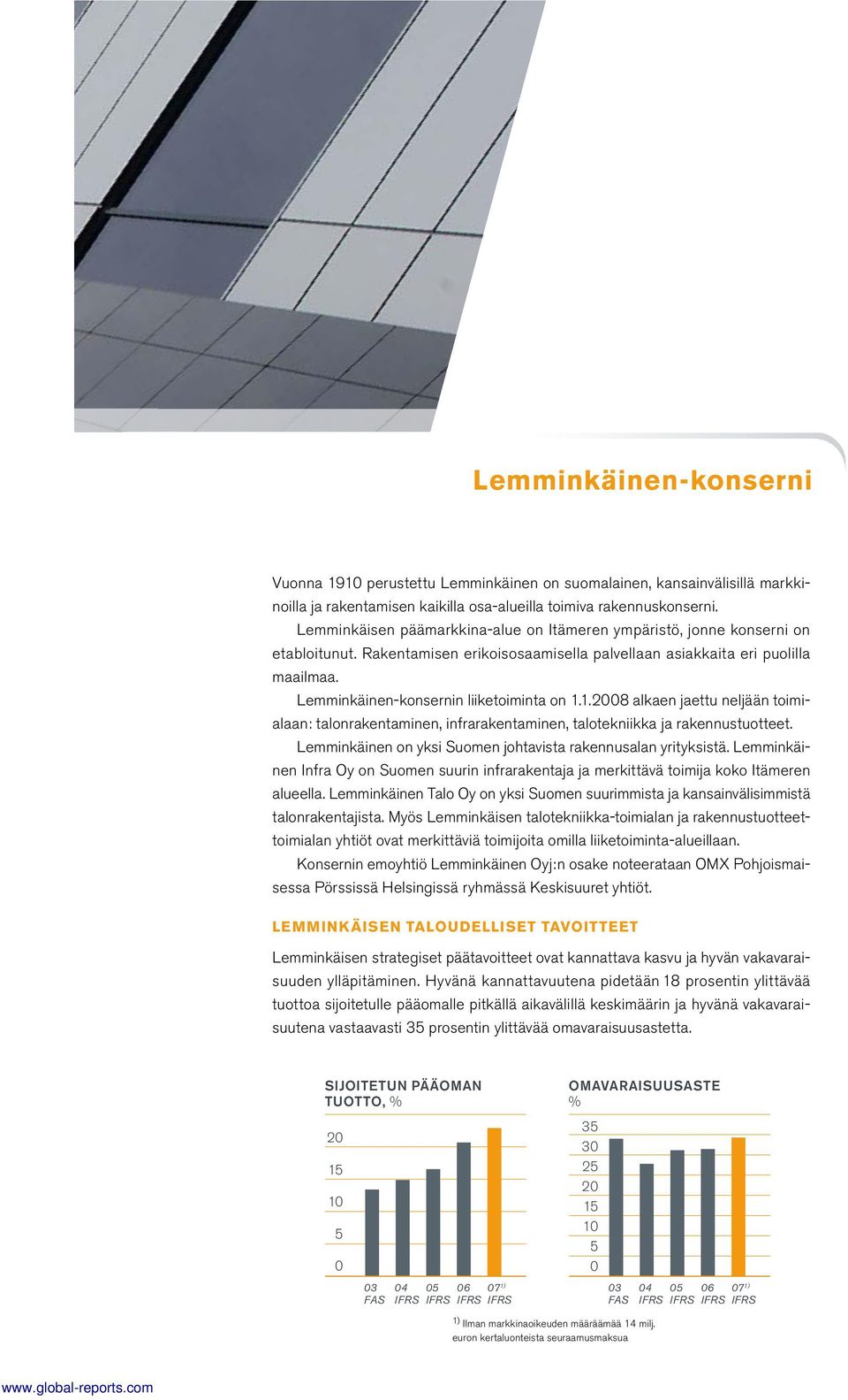 Lemminkäinen-konsernin liiketoiminta on 1.1.2008 alkaen jaettu neljään toimialaan: talonrakentaminen, infrarakentaminen, talotekniikka ja rakennustuotteet.