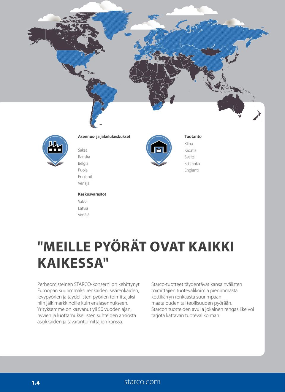 ensiasennukseen. Yrityksemme on kasvanut yli 50 vuoden ajan, hyvien ja luottamuksellisten suhteiden ansiosta asiakkaiden ja tavarantoimittajien kanssa. 1.