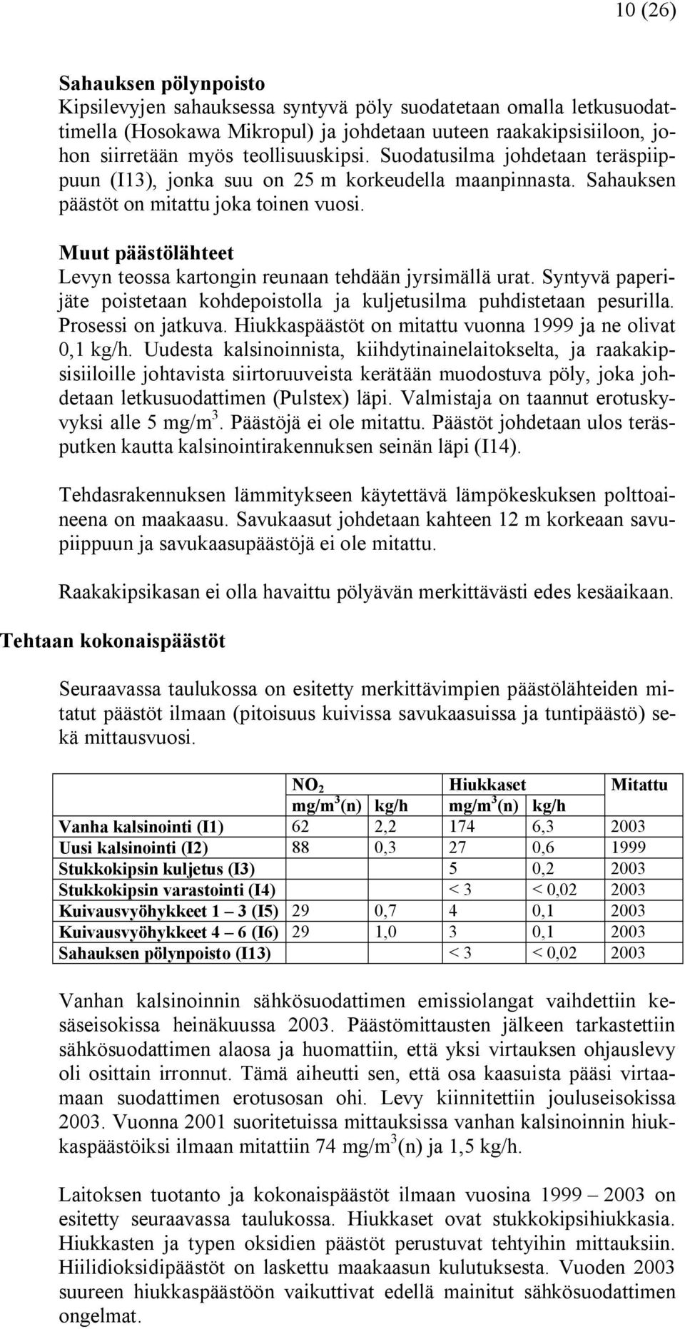 Muut päästölähteet Levyn teossa kartongin reunaan tehdään jyrsimällä urat. Syntyvä paperijäte poistetaan kohdepoistolla ja kuljetusilma puhdistetaan pesurilla. Prosessi on jatkuva.