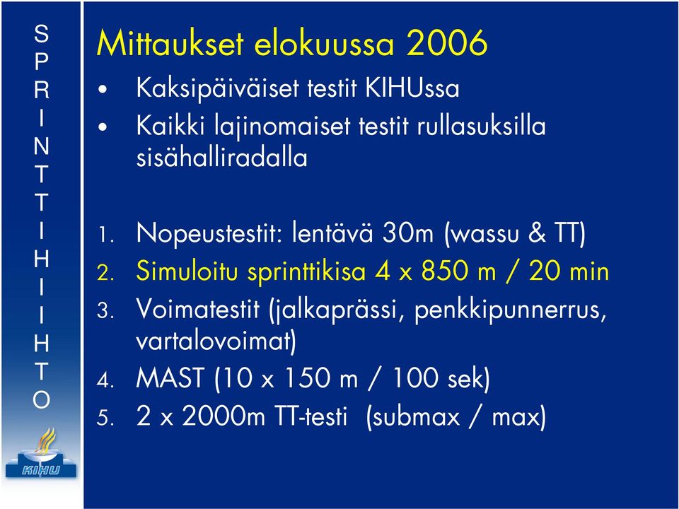 Simuloitu sprinttikisa 4 x 850 m / 20 min 3.