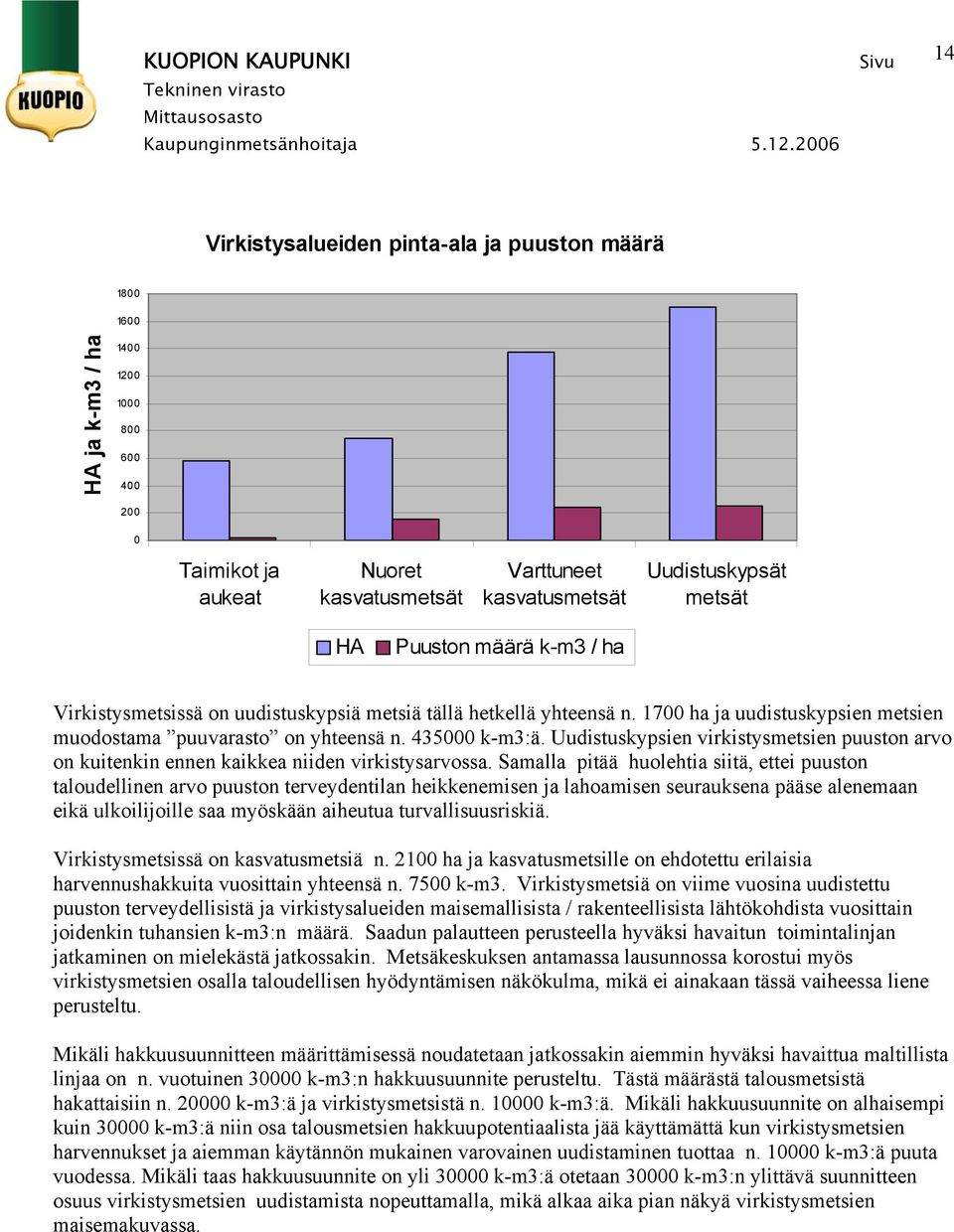 Uudistuskypsien virkistysmetsien puuston arvo on kuitenkin ennen kaikkea niiden virkistysarvossa.
