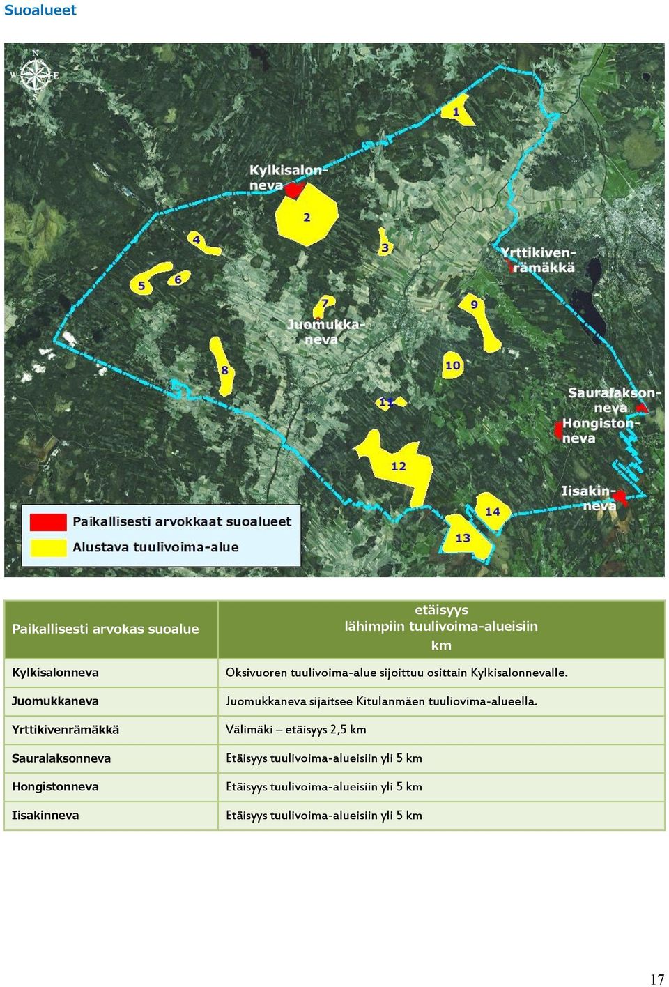 osittain Kylkisalonnevalle. Juomukkaneva sijaitsee Kitulanmäen tuuliovima-alueella.