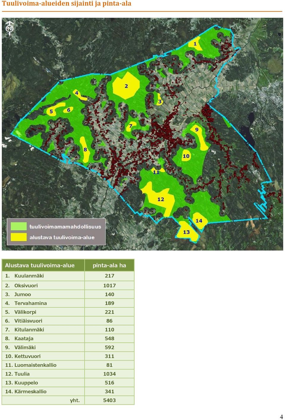 Vitiäisvuori 86 7. Kitulanmäki 110 8. Kaataja 548 9. Välimäki 592 10.