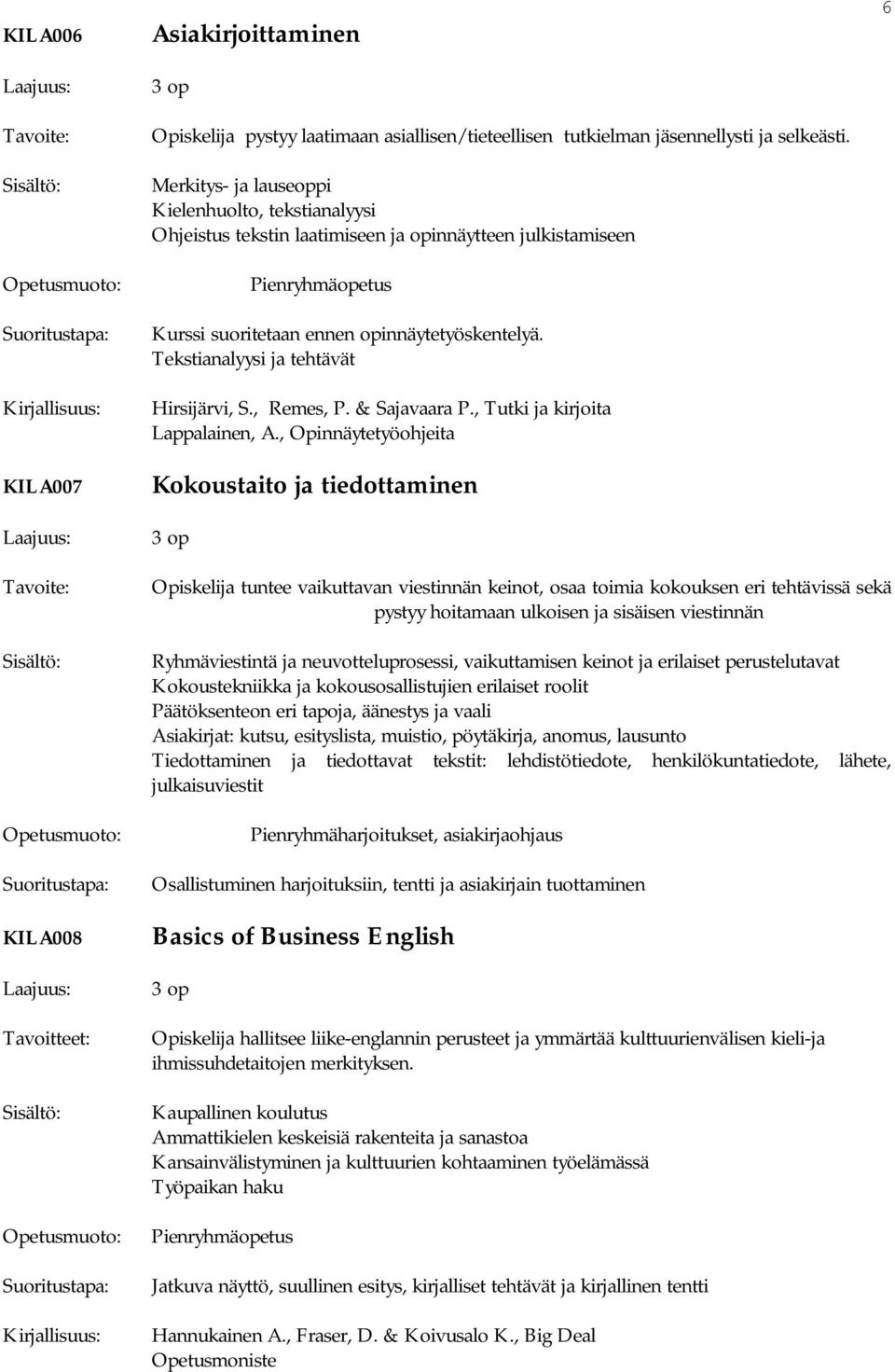 Tekstianalyysi ja tehtävät Hirsijärvi, S., Remes, P. & Sajavaara P., Tutki ja kirjoita Lappalainen, A.