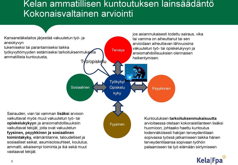 opiskelukyvyn ja ansiomahdollisuuksien olennaisen heikentymisen.