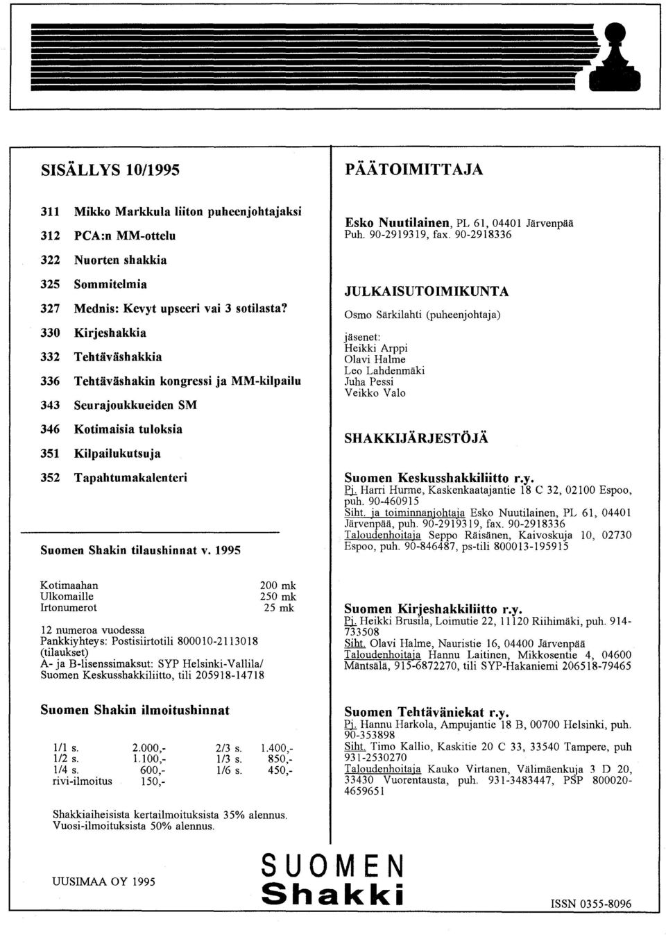 1995 Esko Nuutilainen, PL 61, 04401 Järvenpää Puh. 90-2919319, fax.