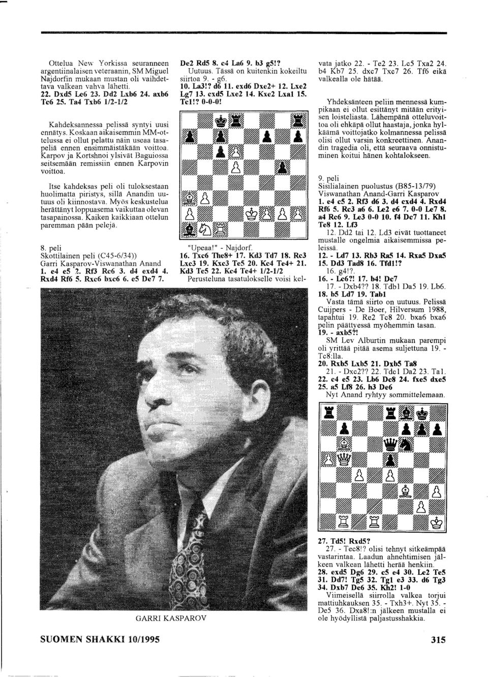 Karpov ja Kortshnoi ylsivät Baguiossa seitsemään remissiin ennen Karpovin voittoa. Itse kahdeksas peli oli tuloksestaan huolimatta piristys, sillä Anandin uutuus oli kiinnostava.