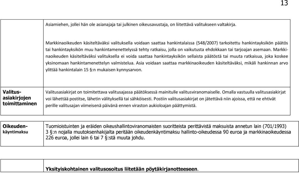 vaikutusta ehdokkaan tai tarjoajan asemaan.