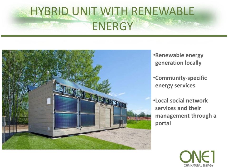 Community-specific energy services Local
