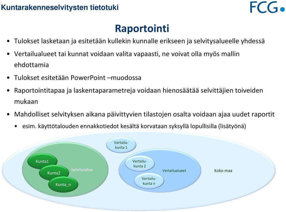 toiveiden mukaan Mahdolliset selvityksen aikana päivittyvien tilastojen osalta voidaan ajaa uudet raportit esim.