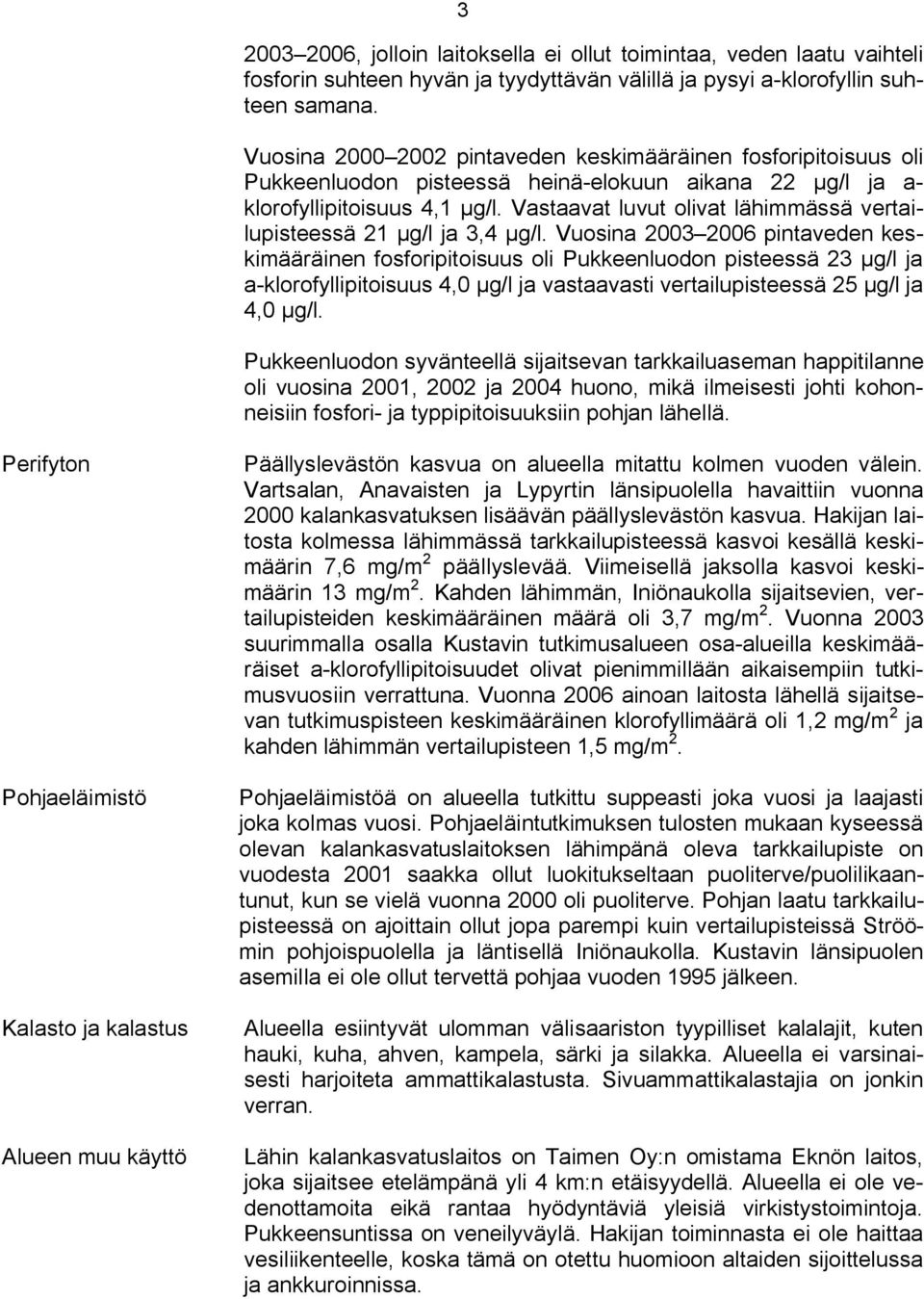 Vastaavat luvut olivat lähimmässä vertailupisteessä 21 µg/l ja 3,4 µg/l.
