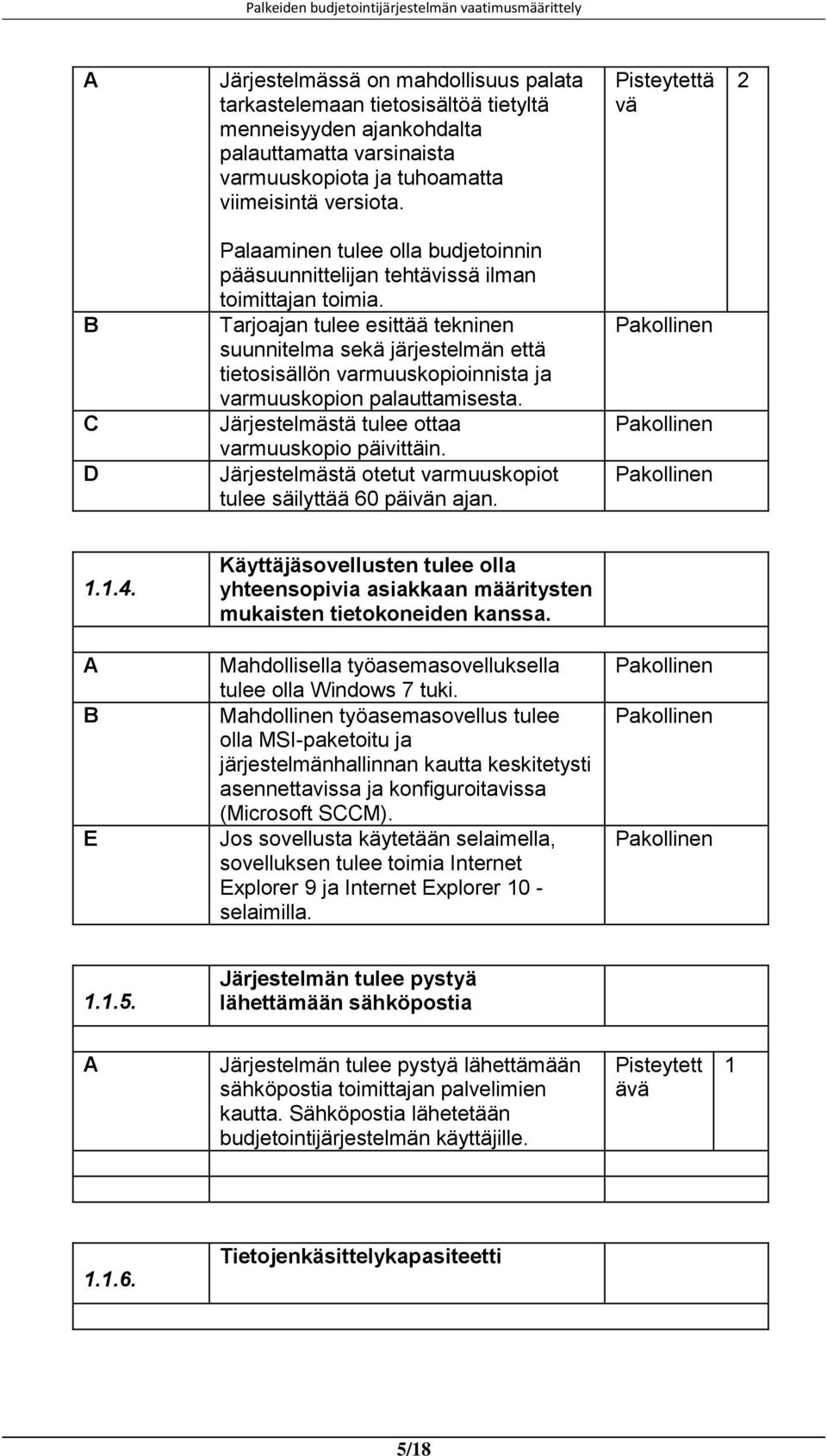 Tarjoajan tulee esittää tekninen suunnitelma sekä järjestelmän että tietosisällön varmuuskopioinnista ja varmuuskopion palauttamisesta. Järjestelmästä tulee ottaa varmuuskopio päivittäin.