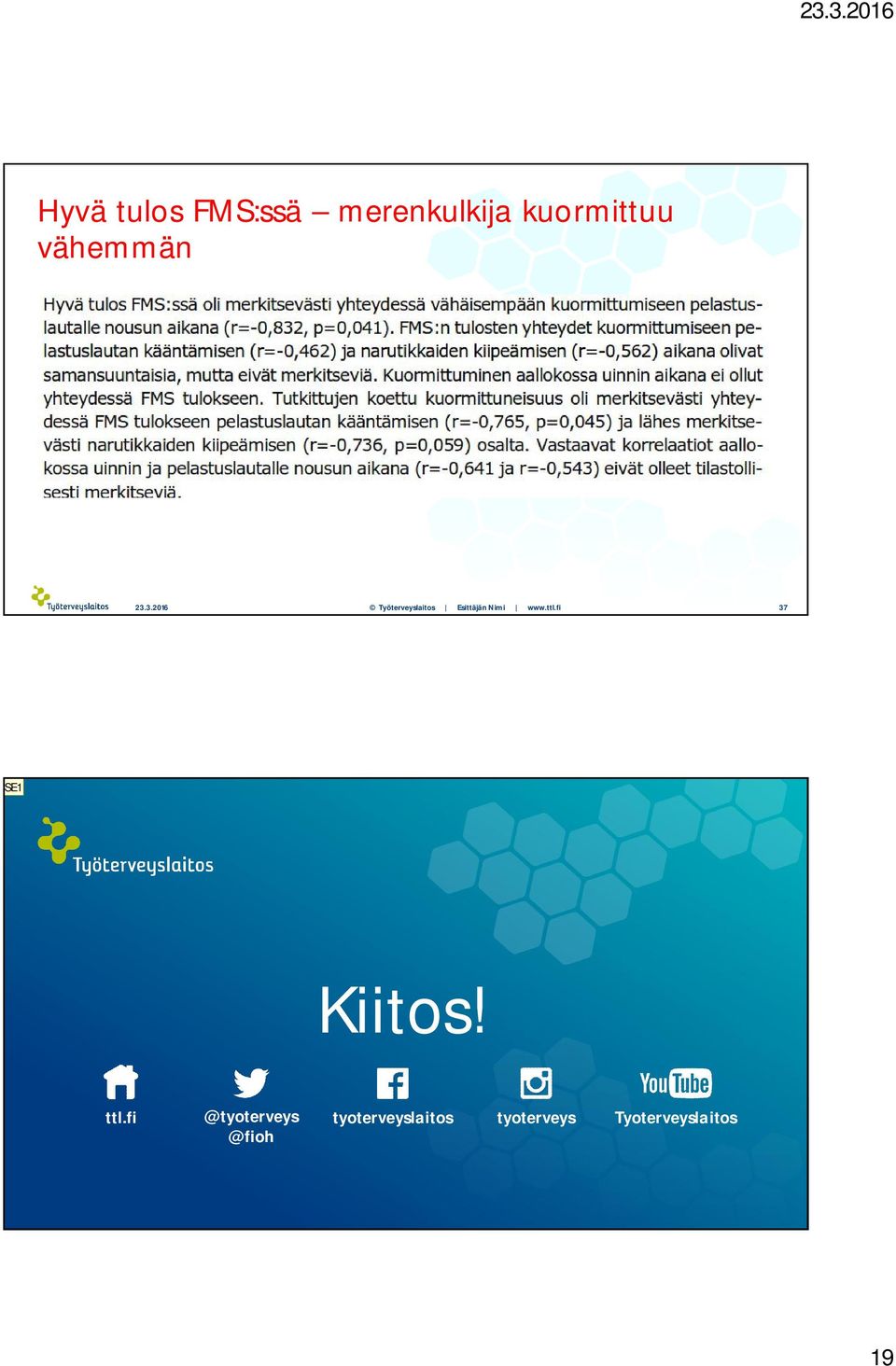 3.2016 Työterveyslaitos Esittäjän Nimi www.ttl.