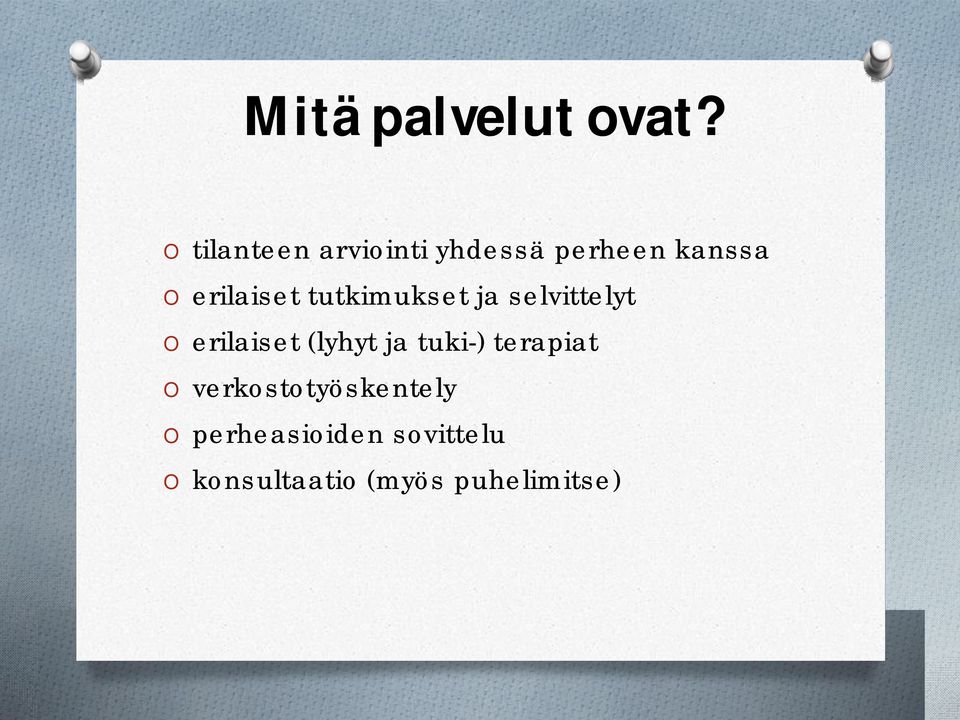 tutkimukset ja selvittelyt erilaiset (lyhyt ja