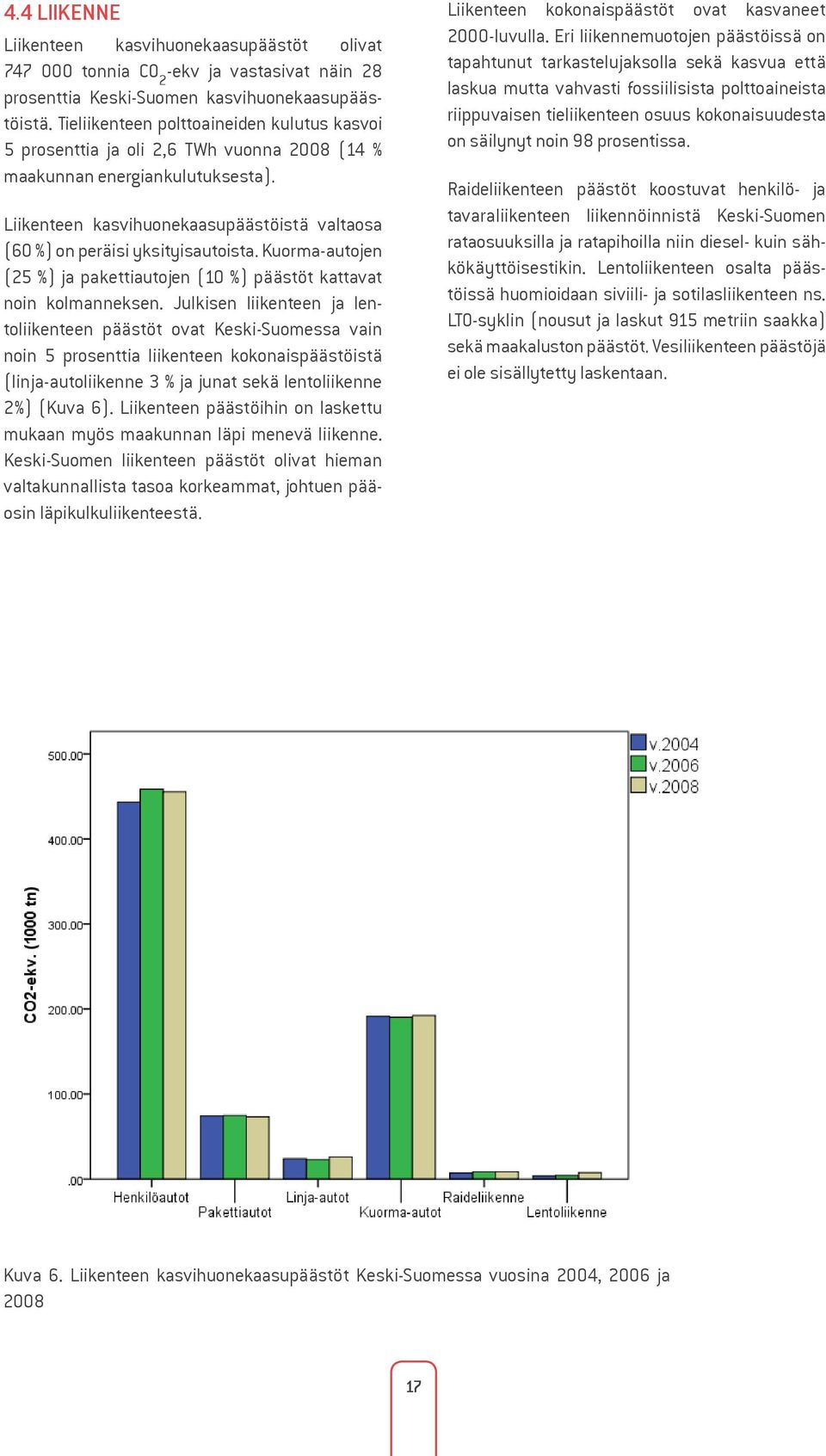 Liikenteen kasvihuonekaasupäästöistä valtaosa (60 %) on peräisi yksityisautoista. Kuorma-autojen (25 %) ja pakettiautojen (10 %) päästöt kattavat noin kolmanneksen.