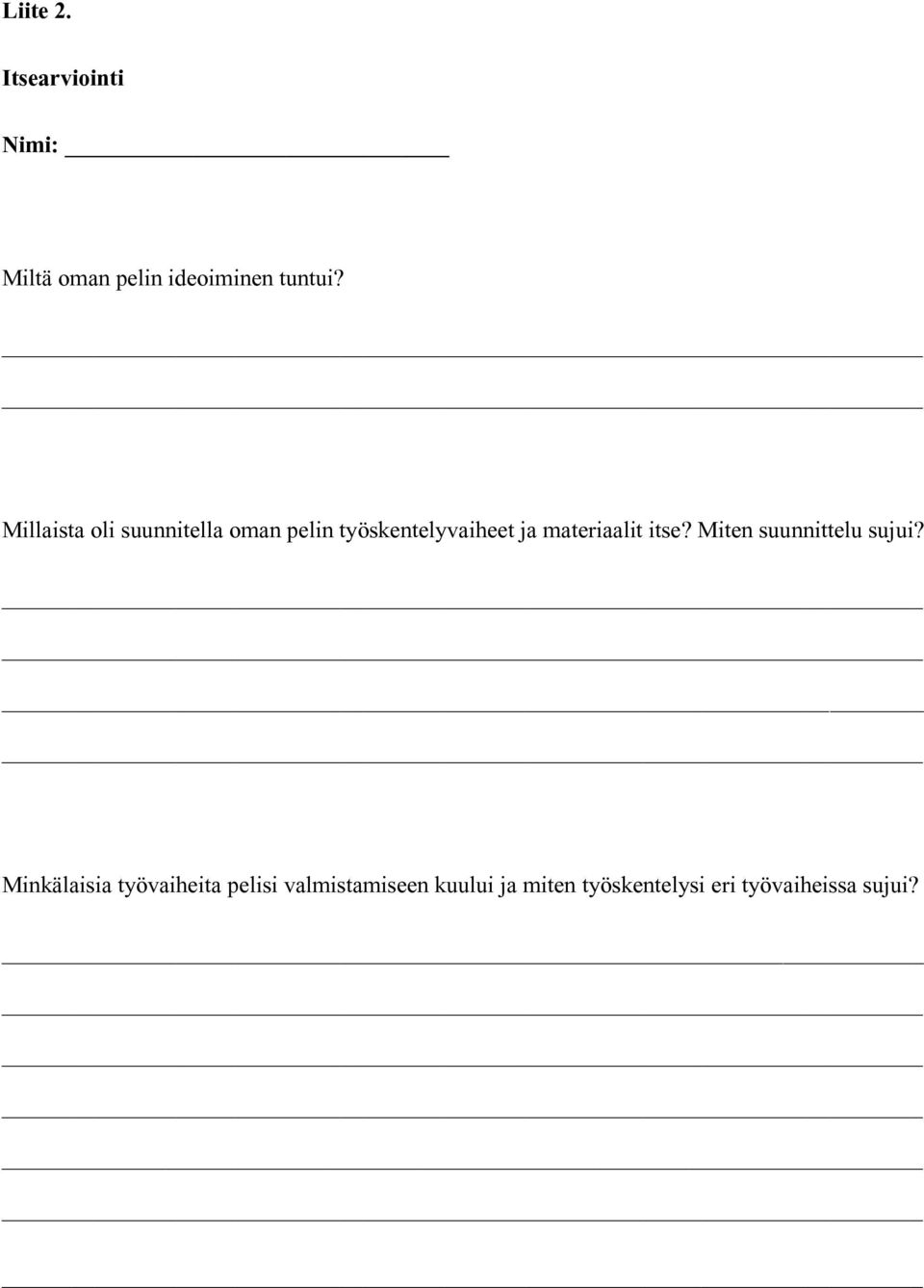 materiaalit itse? Miten suunnittelu sujui?