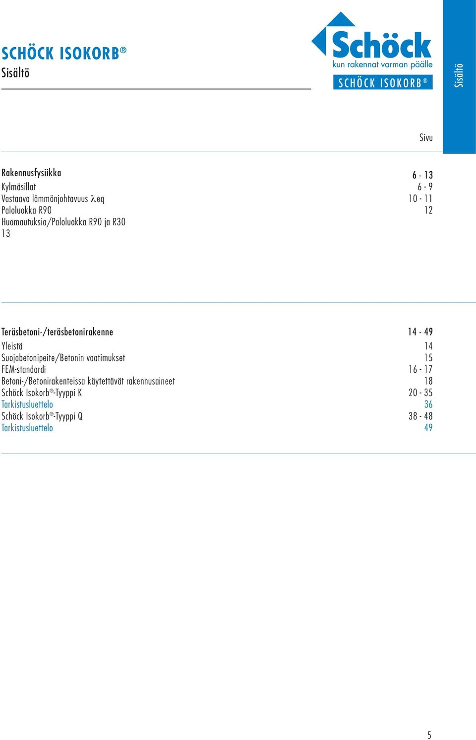 Suojabetonipeite/Betonin vaatimukset 15 FEM-standardi 16-17 Betoni-/Betonirakenteissa käytettävät