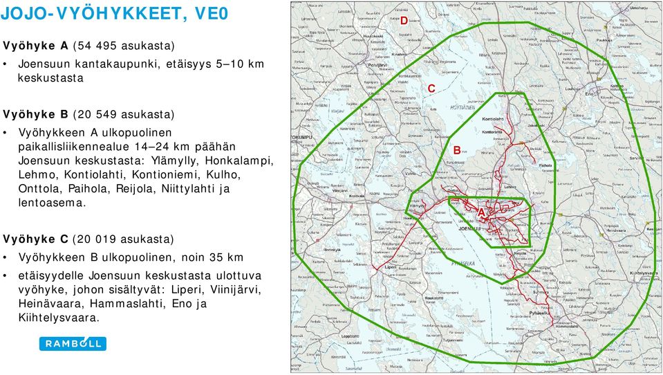 Kontioniemi, Kulho, Onttola, Paihola, Reijola, Niittylahti ja lentoasema.