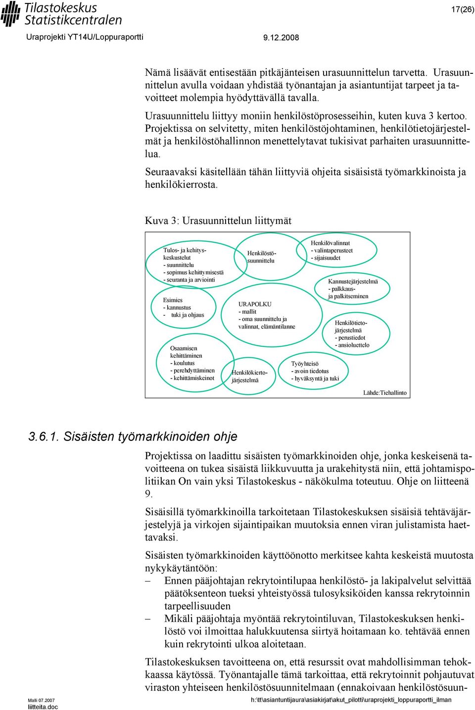 Projektissa on selvitetty, miten henkilöstöjohtaminen, henkilötietojärjestelmät ja henkilöstöhallinnon menettelytavat tukisivat parhaiten urasuunnittelua.