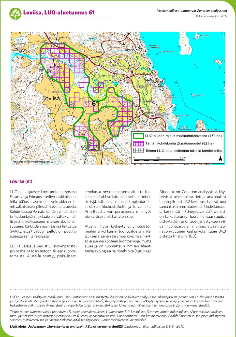 Itä-Uudenmaan tärkeä lintualue (MAALI-alue) Labbyn pellot on puoliksi alueella sen länsiosassa. osalta pääosin tietoon alueen ruohostomaista.