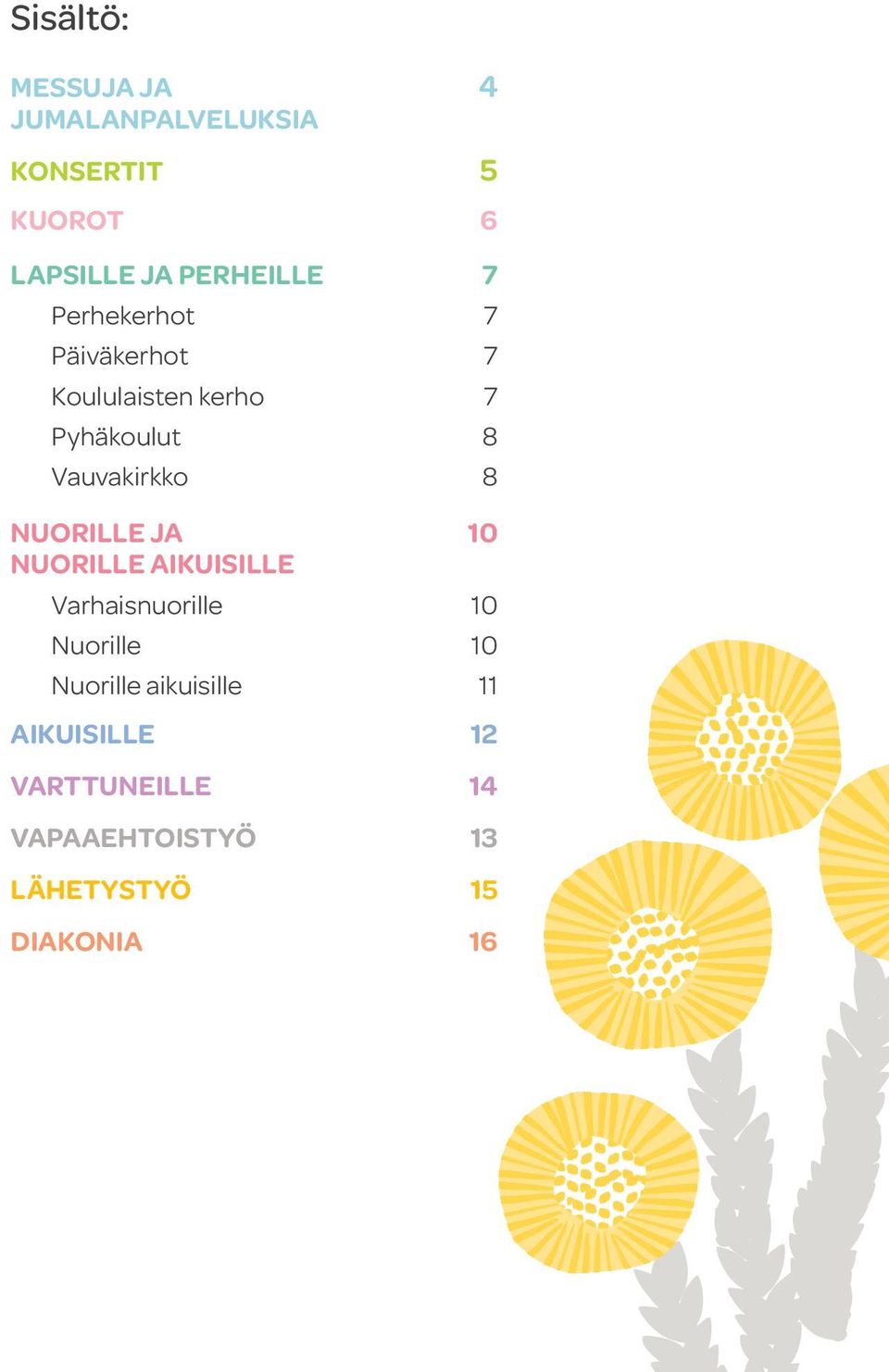 Vauvakirkko 8 NUORILLE JA 10 NUORILLE AIKUISILLE Varhaisnuorille 10 Nuorille 10