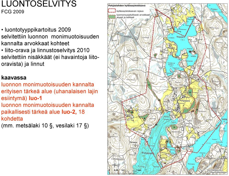 liitooravista) ja linnut kaavassa luonnon monimuotoisuuden kannalta erityisen tärkeä alue (uhanalaisen