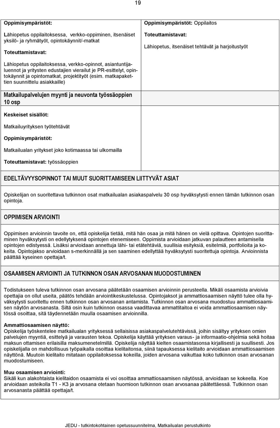 projektityöt (esim.