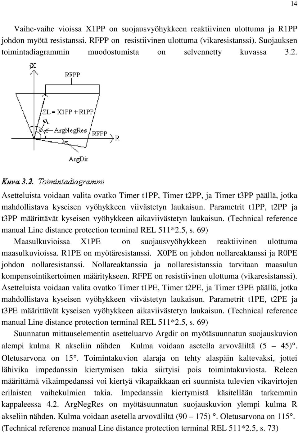 Asetteluista voidaan valita ovatko Timer t1pp, Timer t2pp, ja Timer t3pp päällä, jotka mahdollistava kyseisen vyöhykkeen viivästetyn laukaisun.
