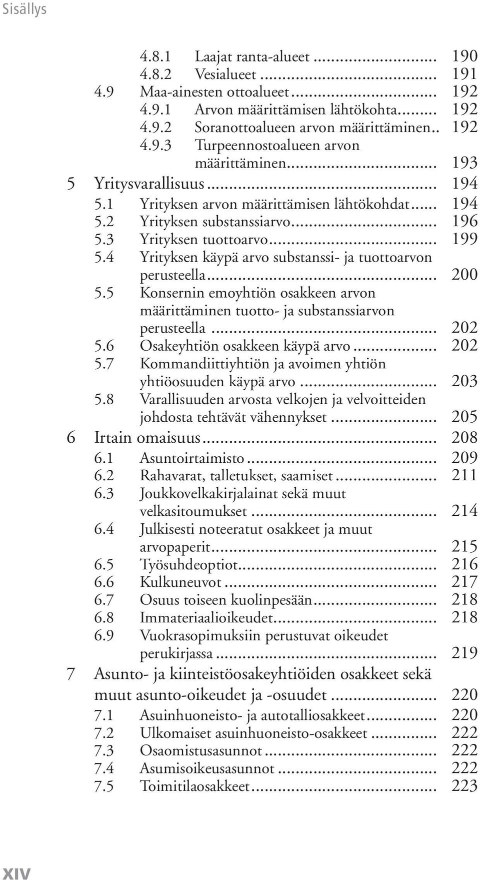 4 Yrityksen käypä arvo substanssi- ja tuottoarvon perusteella... 200 5.5 Konsernin emoyhtiön osakkeen arvon määrittäminen tuotto- ja substanssiarvon perusteella... 202 5.