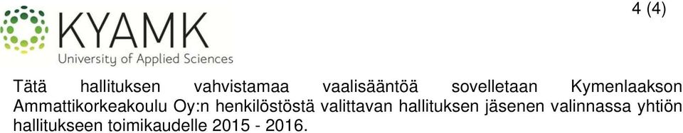 henkilöstöstä valittavan hallituksen jäsenen