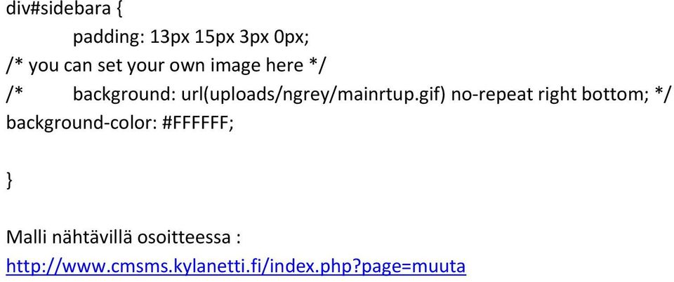 gif) no repeat right bottom; */ background color: #FFFFFF; Malli