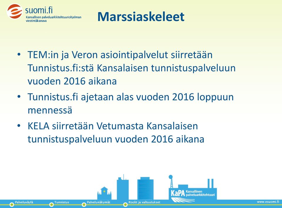 fi:stä Kansalaisen tunnistuspalveluun vuoden 2016 aikana fi