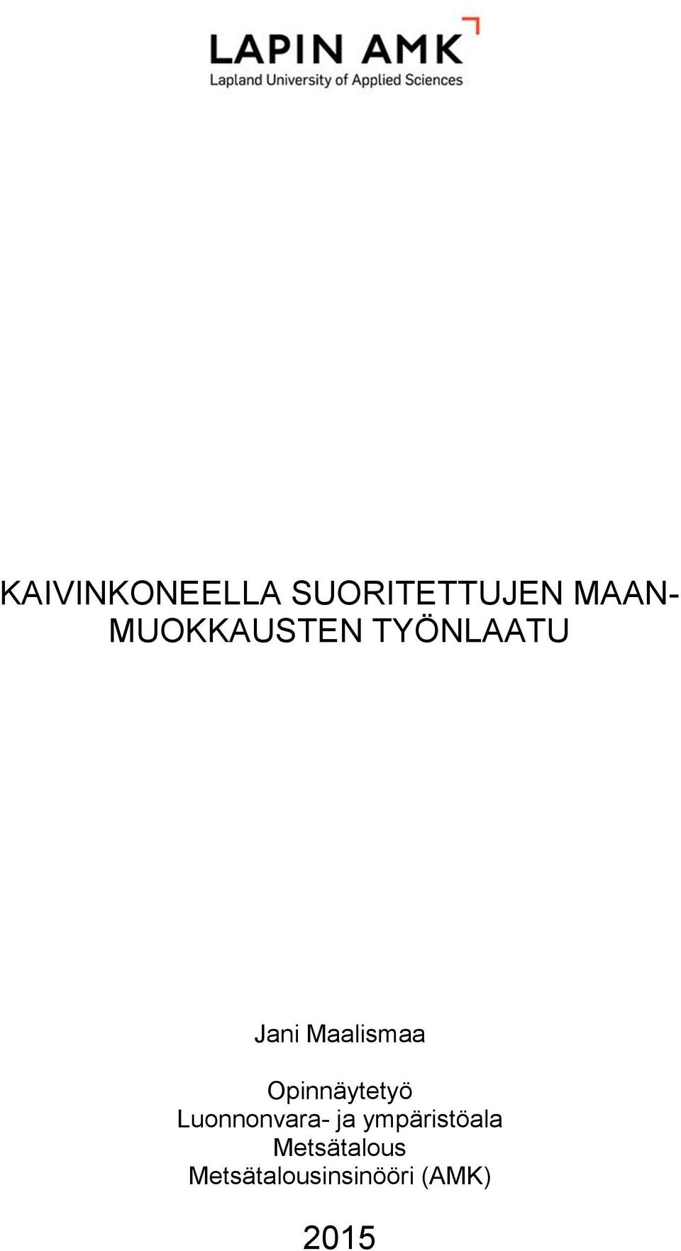 Opinnäytetyö Luonnonvara- ja