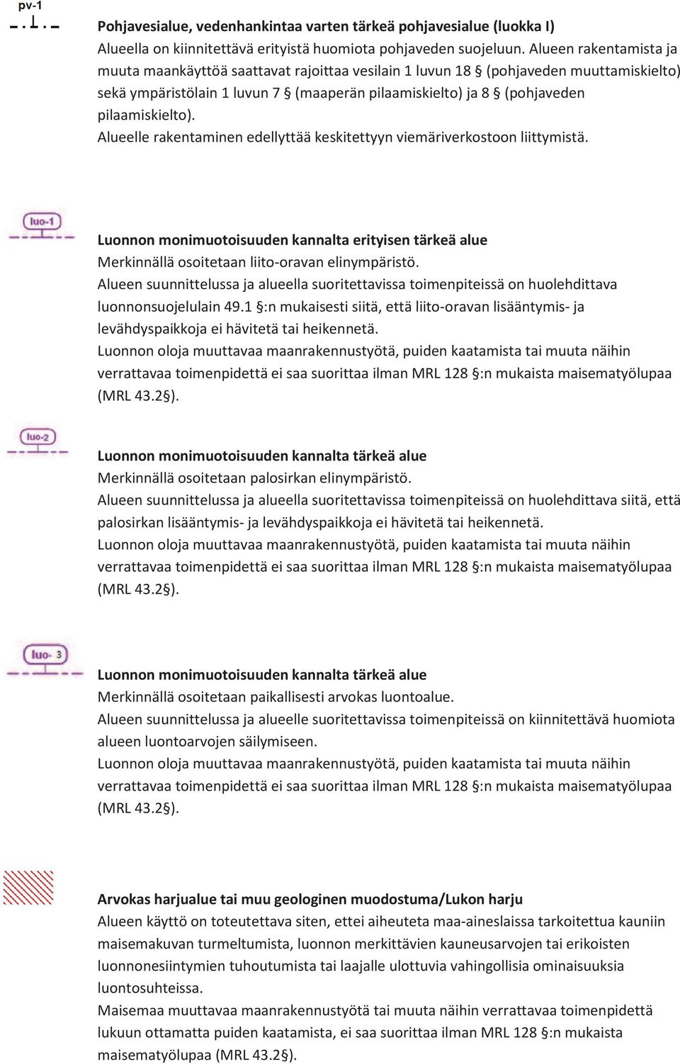 Alueelle rakentaminen edellyttää keskitettyyn viemäriverkostoon liittymistä. Luonnon monimuotoisuuden kannalta erityisen tärkeä alue Merkinnällä osoitetaan liito-oravan elinympäristö.