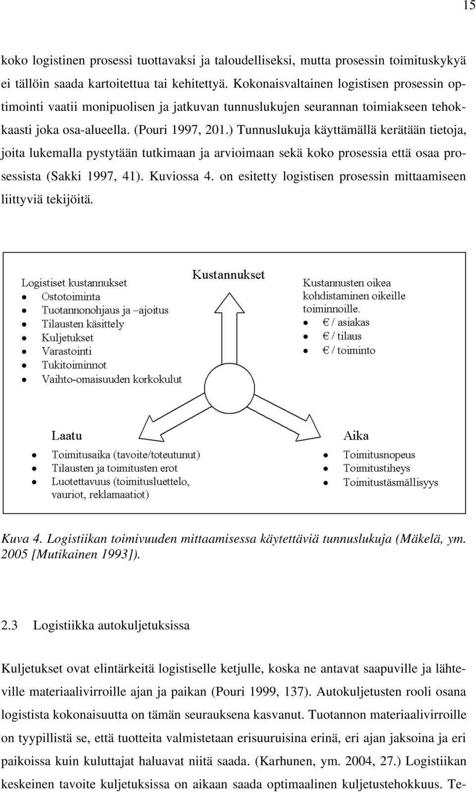 ) Tunnuslukuja käyttämällä kerätään tietoja, joita lukemalla pystytään tutkimaan ja arvioimaan sekä koko prosessia että osaa prosessista (Sakki 1997, 41). Kuviossa 4.