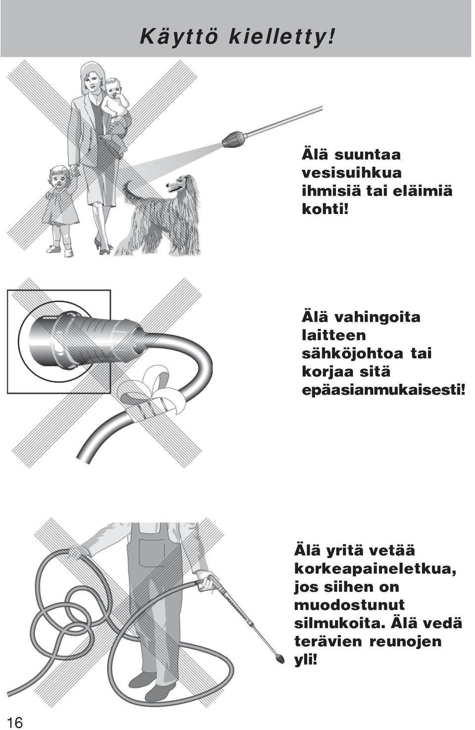 Älä vahingoita laitteen sähköjohtoa tai korjaa sitä
