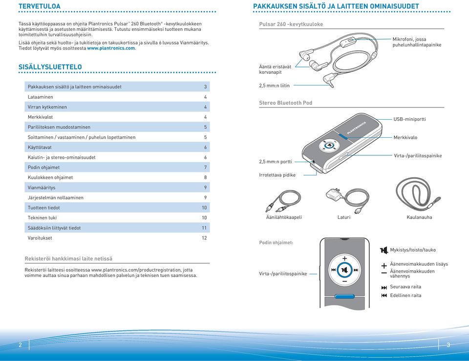 Tiedot löytyvät myös osoitteesta www.plantronics.com.