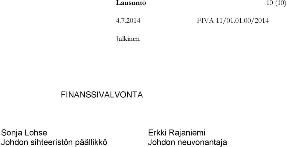 Lohse Johdon sihteeristön