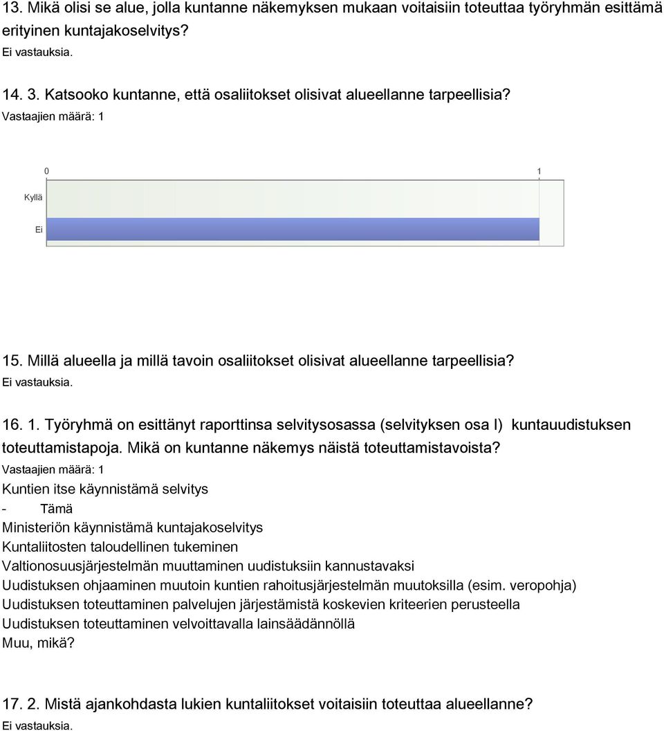 Mikä on kuntanne näkemys näistä toteuttamistavoista?