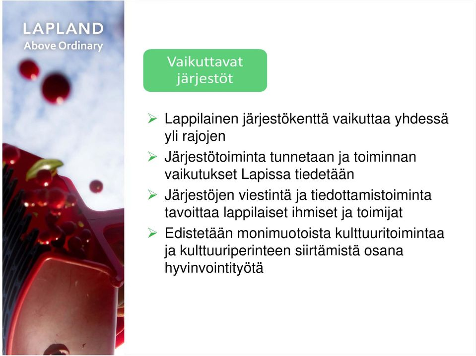 tiedottamistoiminta tavoittaa lappilaiset ihmiset ja toimijat Edistetään