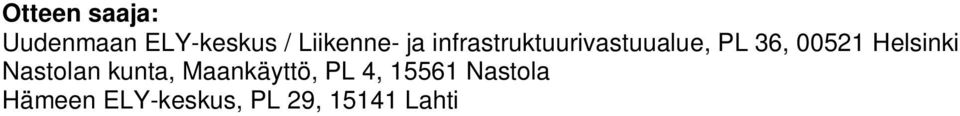 36, 00521 Helsinki Nastolan kunta,