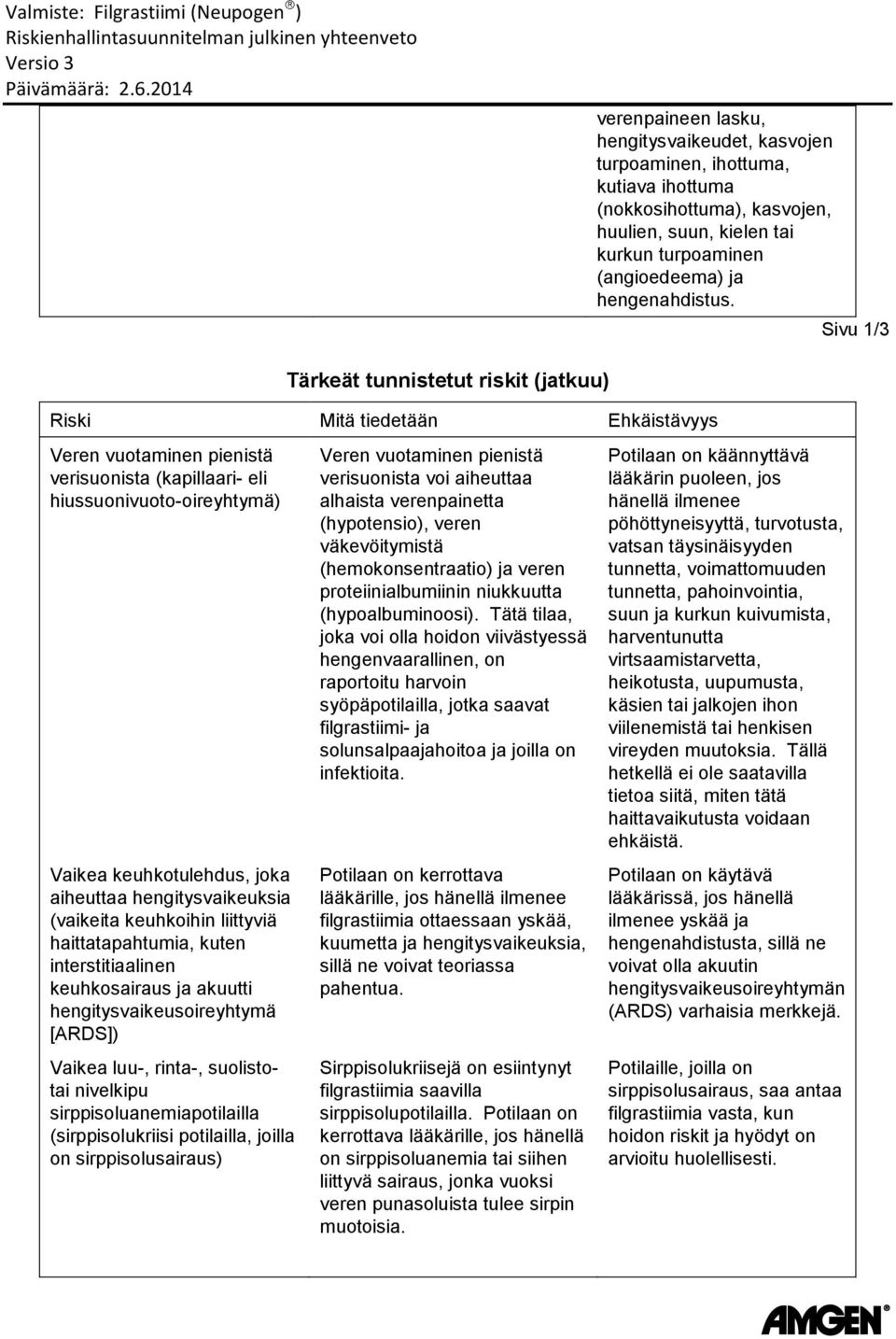 hengitysvaikeuksia (vaikeita keuhkoihin liittyviä haittatapahtumia, kuten interstitiaalinen keuhkosairaus ja akuutti hengitysvaikeusoireyhtymä [ARDS]) Vaikea luu-, rinta-, suolistotai nivelkipu