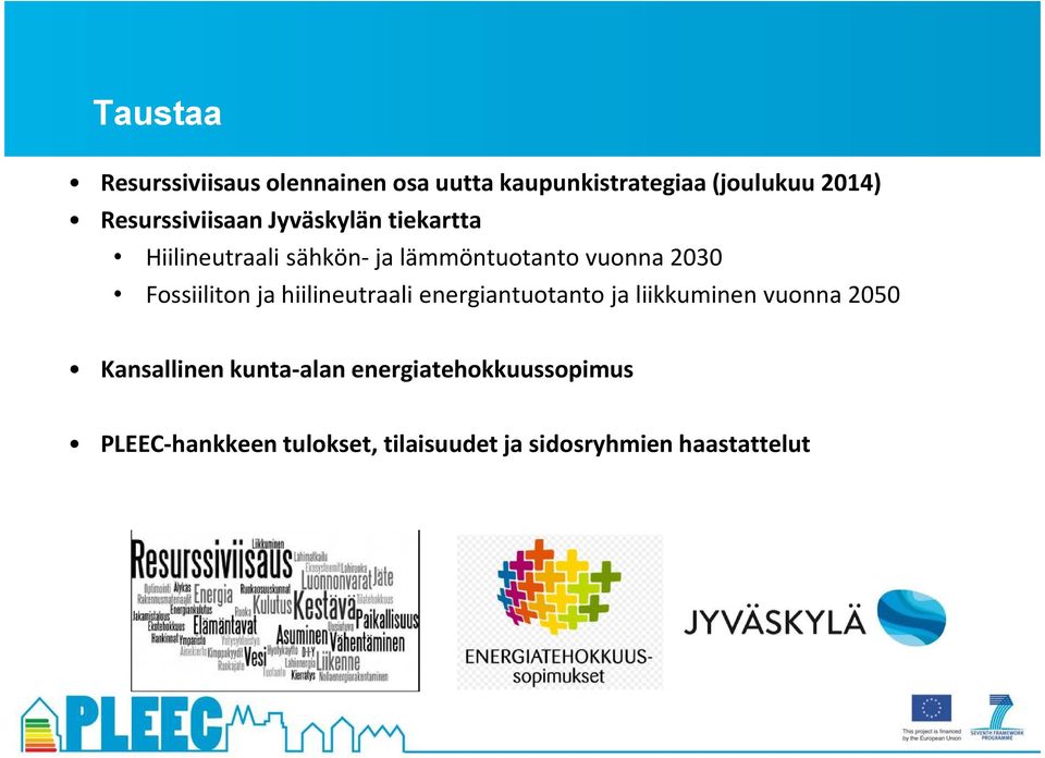 2030 Fossiiliton ja hiilineutraali energiantuotanto ja liikkuminen vuonna 2050