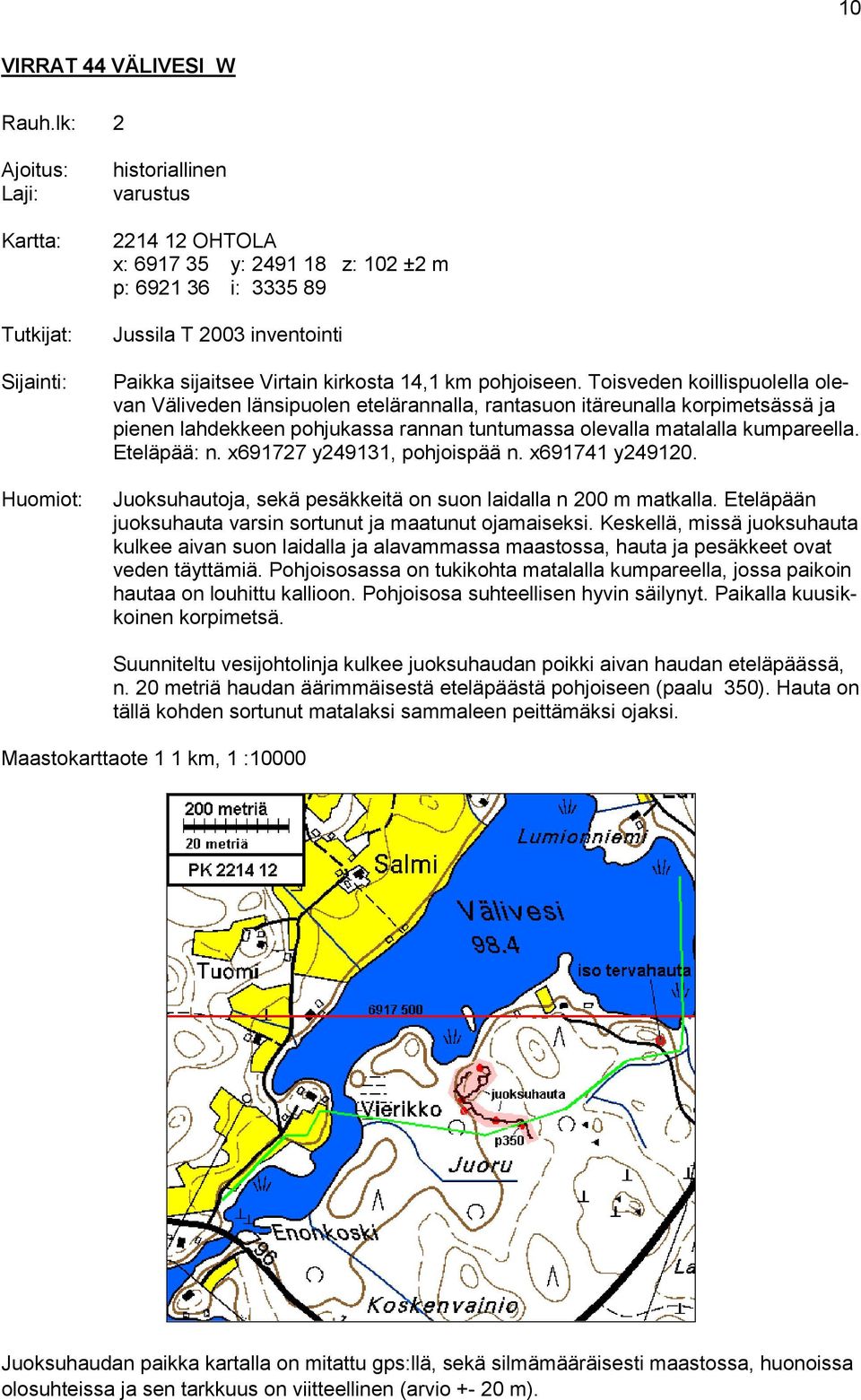 Virtain kirkosta 14,1 km pohjoiseen.