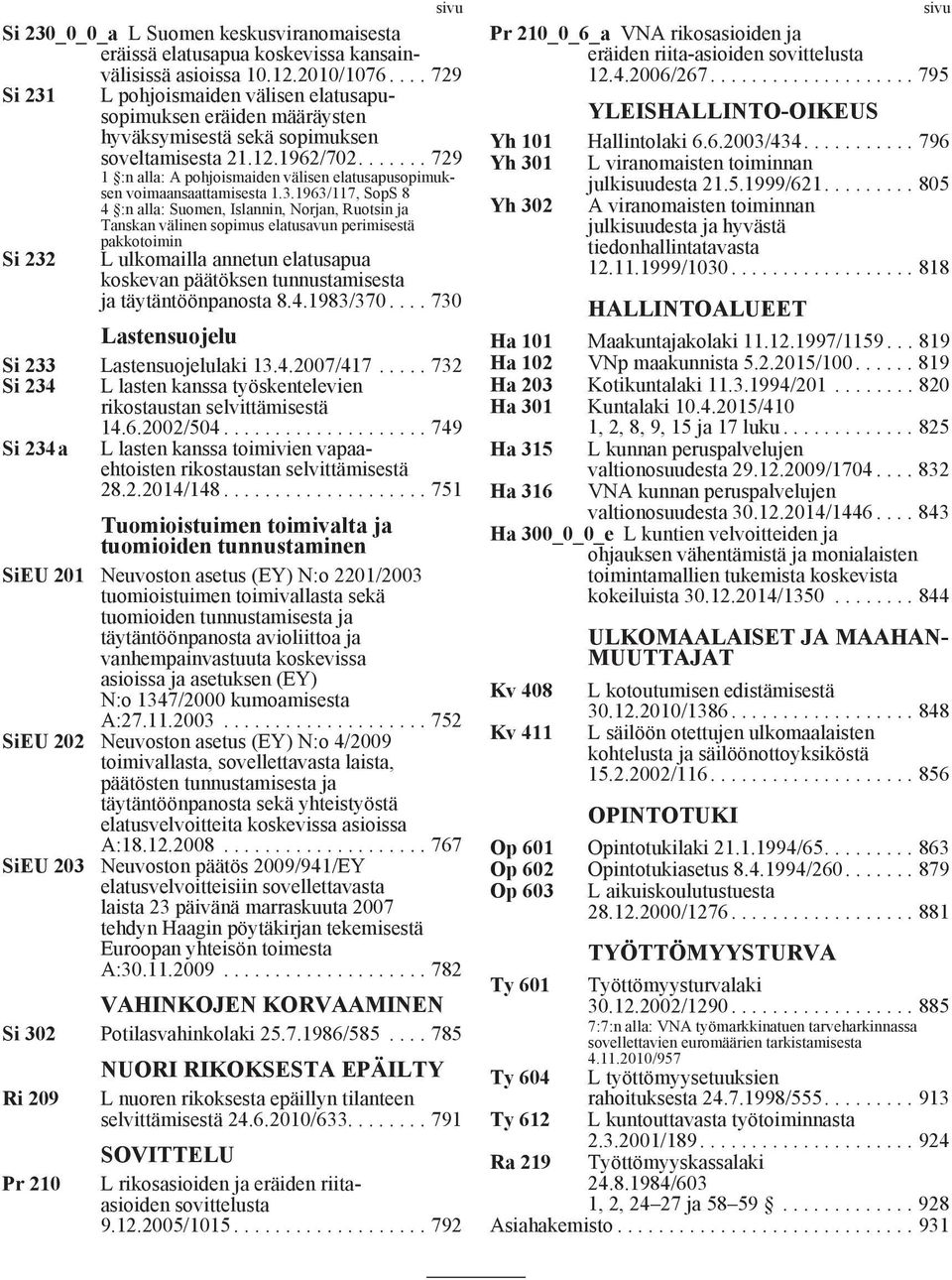 ...... 729 1 :n alla: A pohjoismaiden välisen elatusapusopimuksen voimaansaattamisesta 1.3.