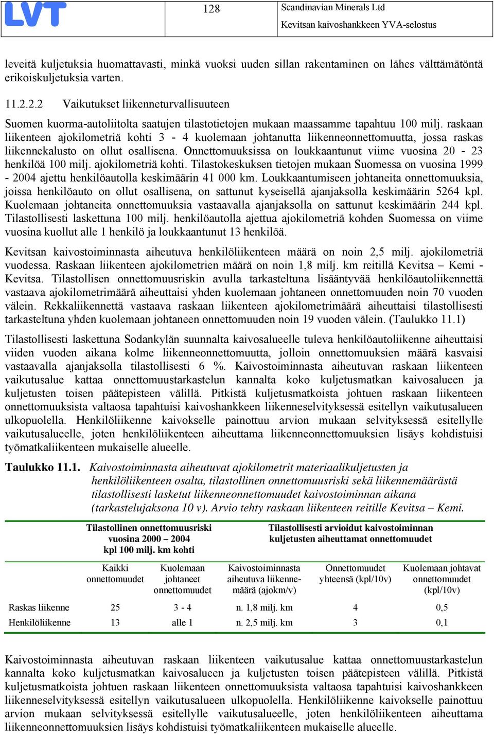 Onnettomuuksissa on loukkaantunut viime vuosina 20-23 henkilöä 100 milj. ajokilometriä kohti.