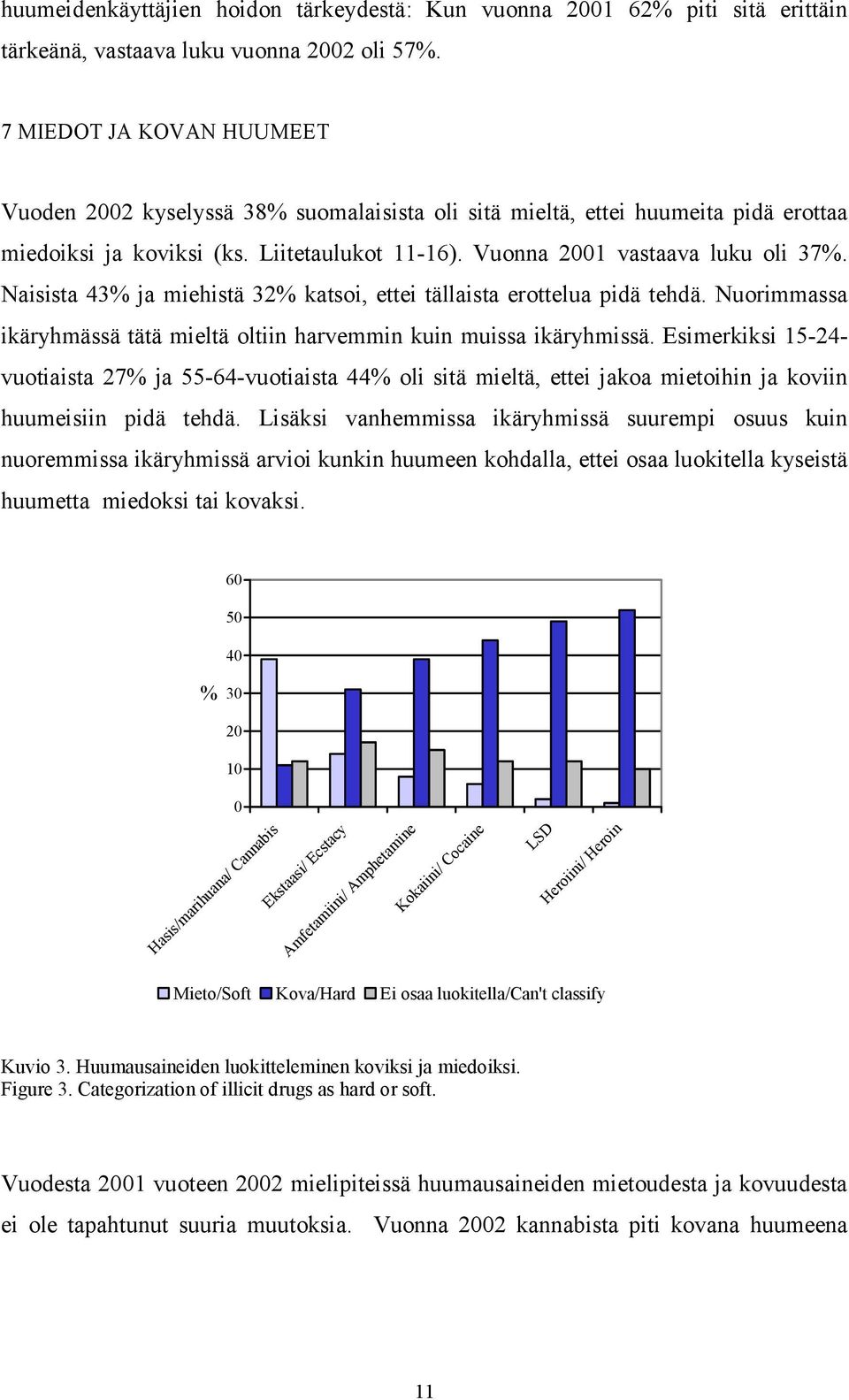 Naisista 43% ja miehistä 32% katsoi, ettei tällaista erottelua pidä tehdä. Nuorimmassa ikäryhmässä tätä mieltä oltiin harvemmin kuin muissa ikäryhmissä.